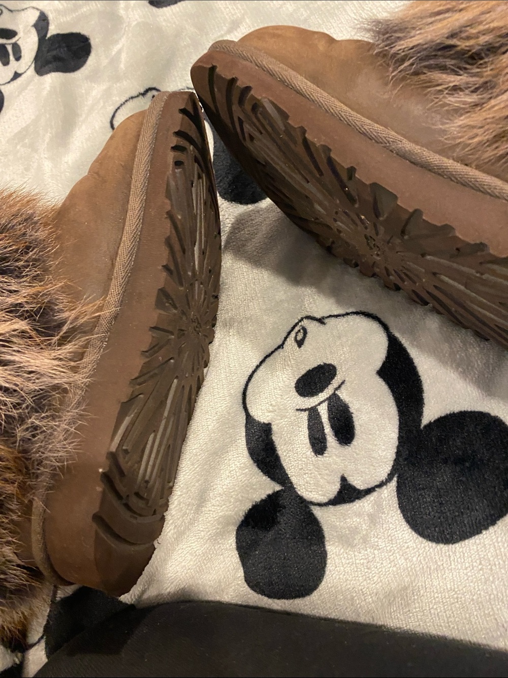 Ugg faux Fur Trim Suede Winter Boots - Chestnut Brown - Picture 7 of 7